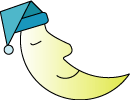 English: A Sleeping moon in a cap.