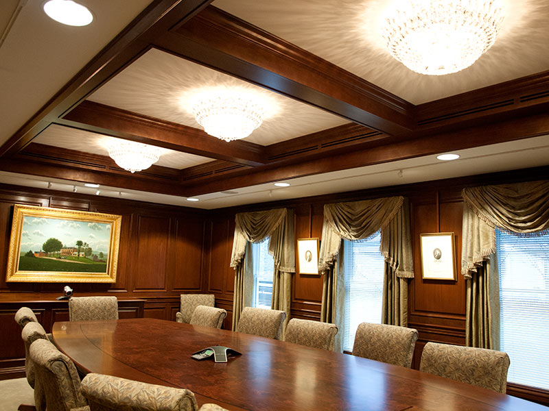 Conference Room Wood Paneling Ceiling Detail