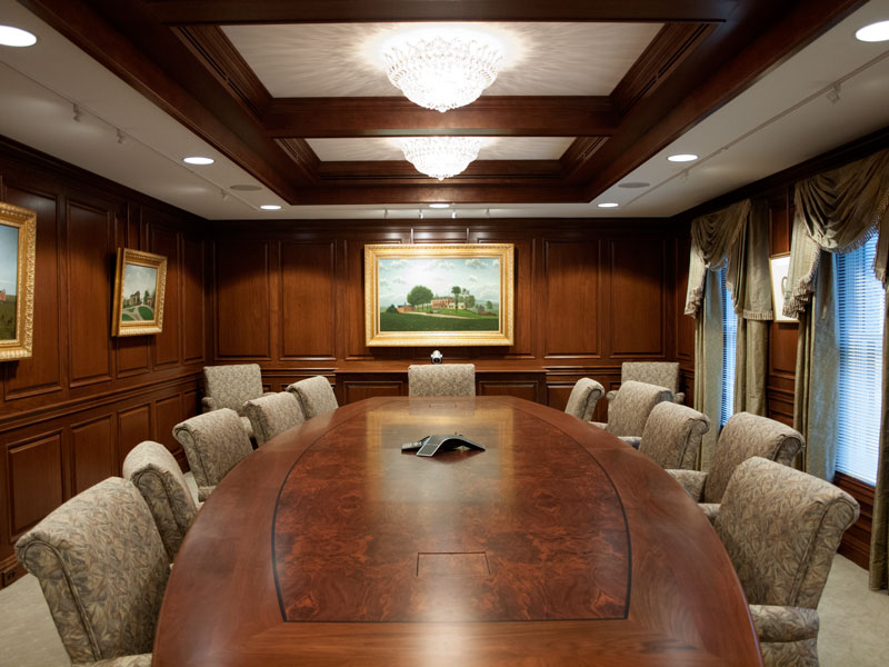 Conference Room Wood Paneling Ceiling Detail