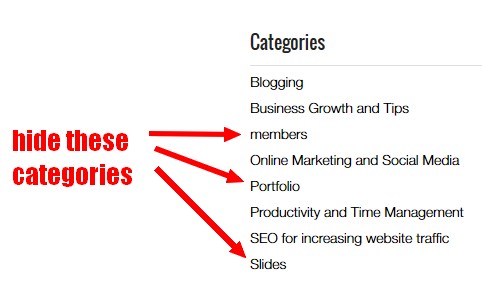 Optimize the page title and seo title · 2. Hide categories from WordPress category widget