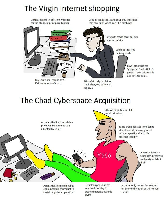 Virgin Vs Chad Know Your Meme - Download Premium Vintage Image | Desktop