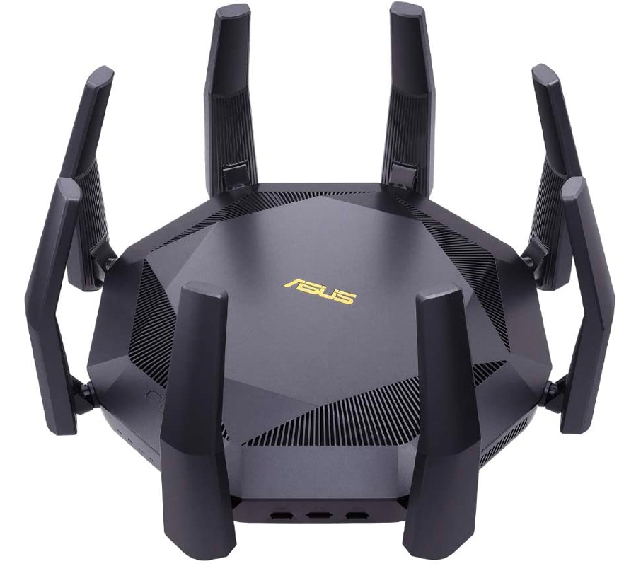 丸いボディを8本のアンテナが囲う独特なデザインのWi-Fi 6無線ルーター