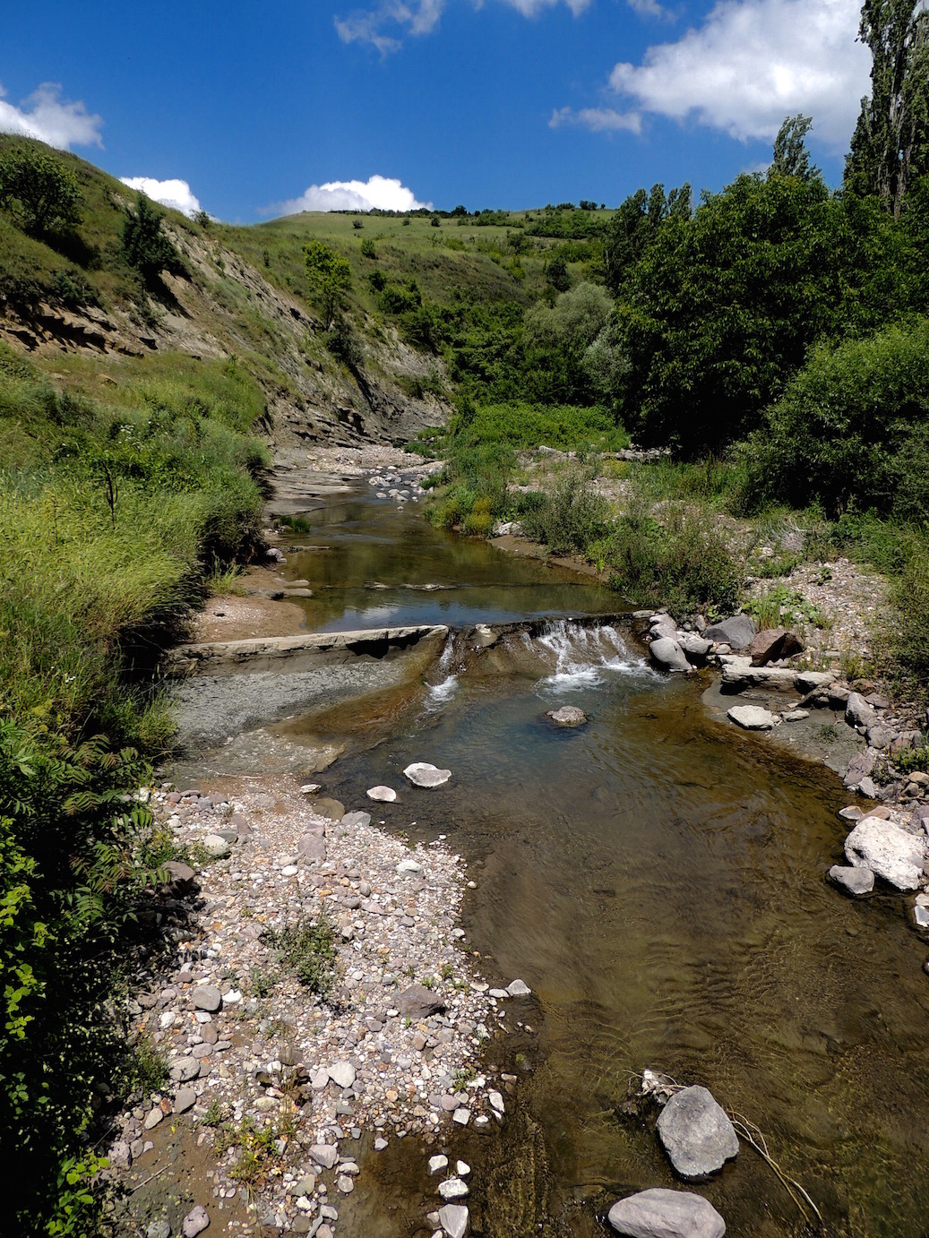 The stream that runs through the village