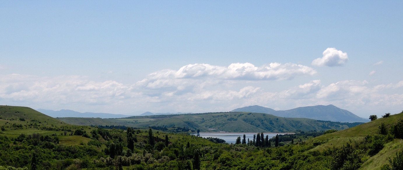 You can see the reservoir we visited a couple of weeks ago from the village, which is on the other side of the lake from where we were