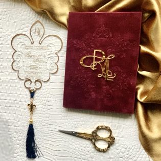 Suede Invitation Box Acrylic