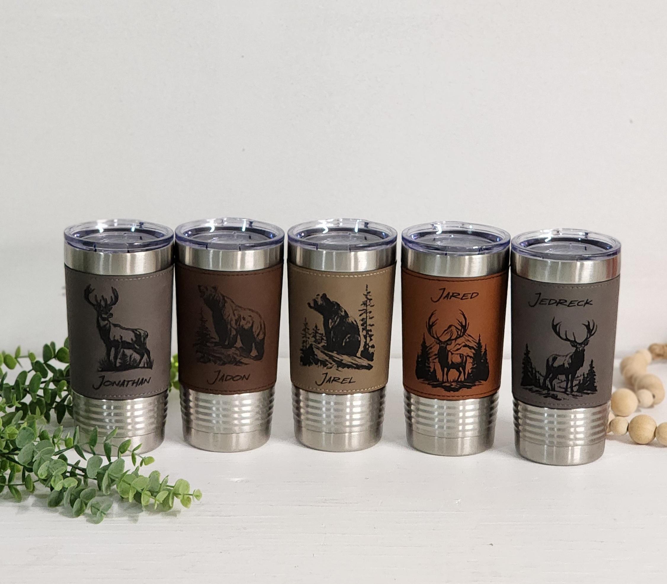 Polar Camel 20 oz. Laserable Leatherette Tumbler with Clear Lid