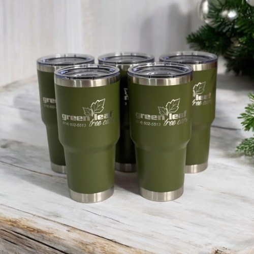 30 oz. Olive Green Premium Stainless Steel Tumbler with Slider Lid
