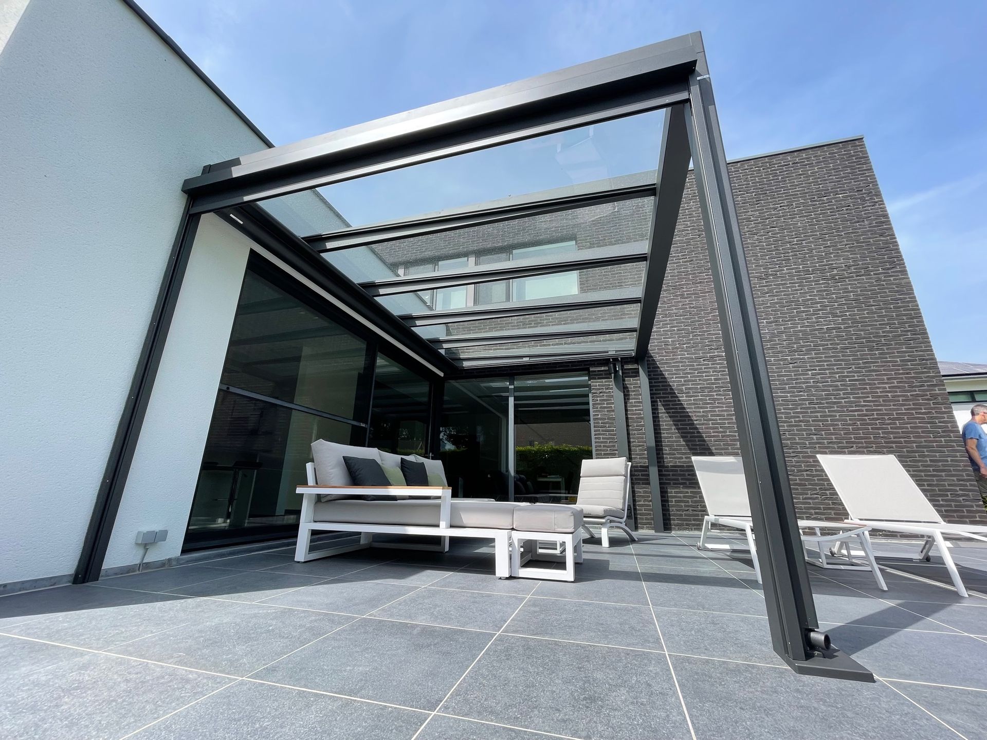 Weinor glazen kubistisch dak zonder helling, Terrazza Pure 