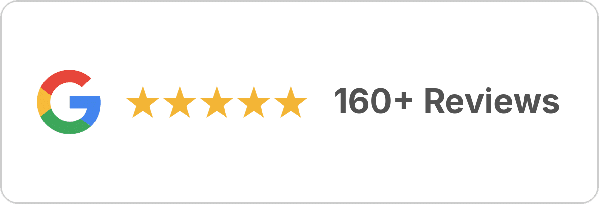 Google Reviews, 160+ reviews