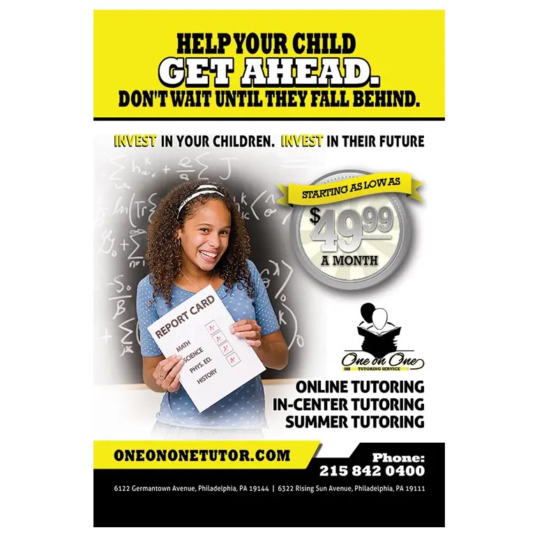 One on One Tutoring Service - Promotional Flyer