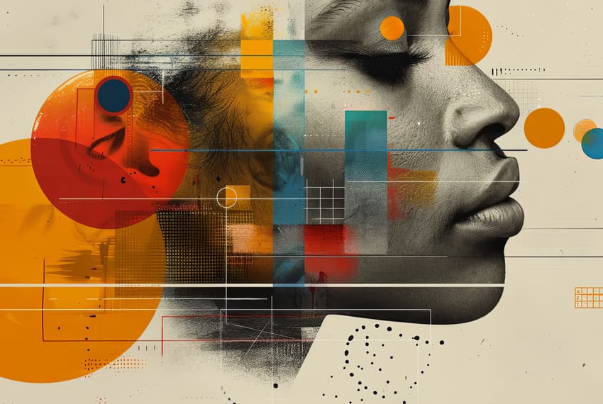 Graphic Design collage of a face
