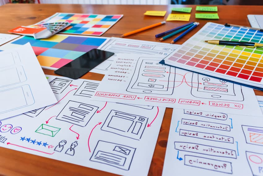 UX Design Photo of wireframe sketches