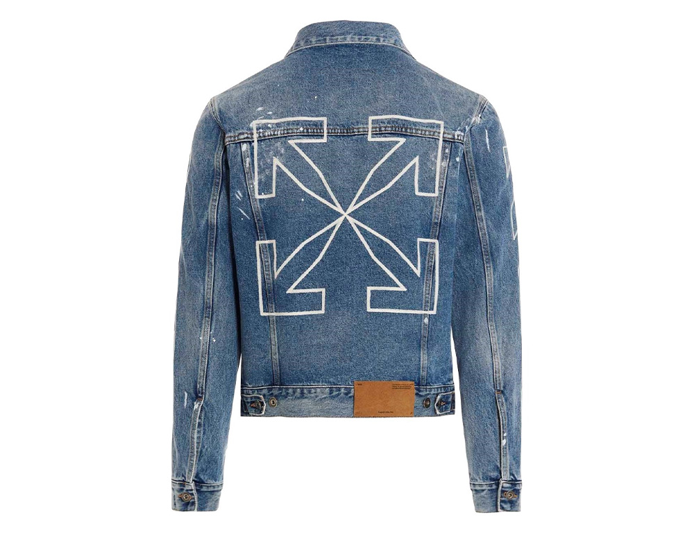 Logo-Print Denim Jacket - Urban Junction