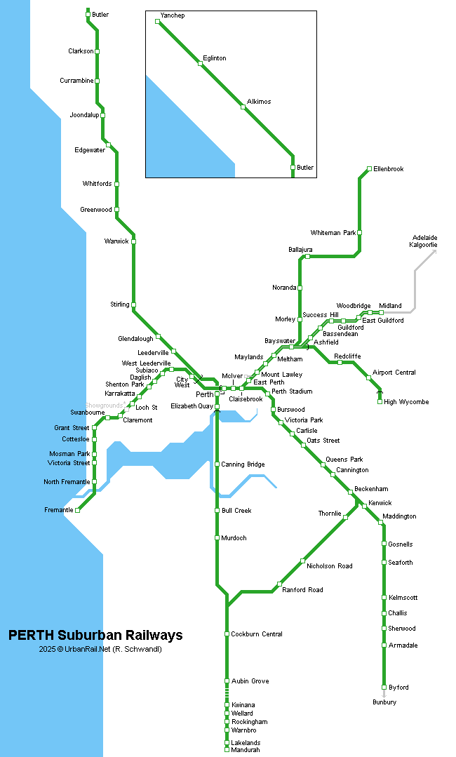 Perth Train Stations Map Transperth System Map HQXNO Perth Rail Map 