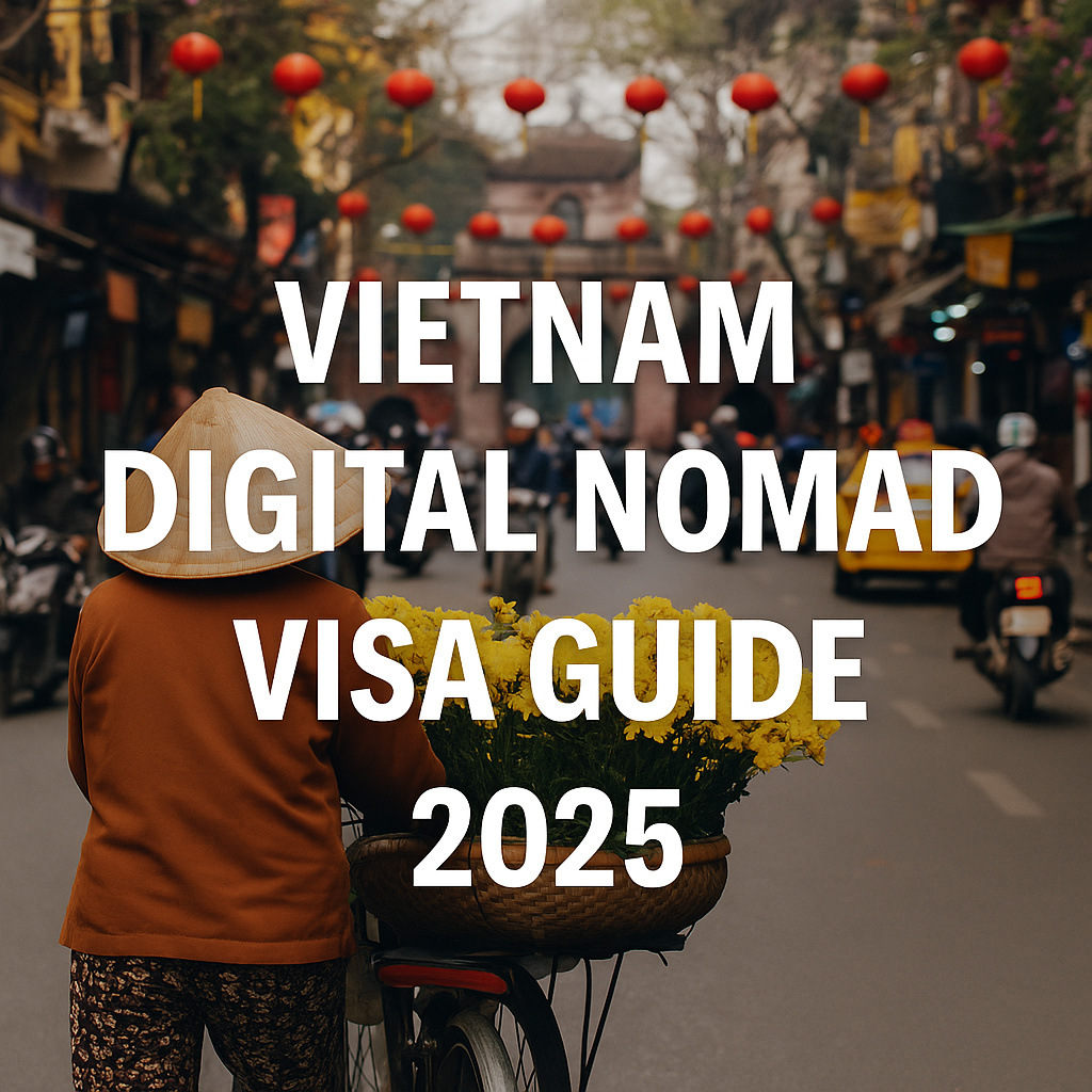 Vietnam Digital Nomad Visa Guide 2025 Vietnamese woman walking alongside a bike