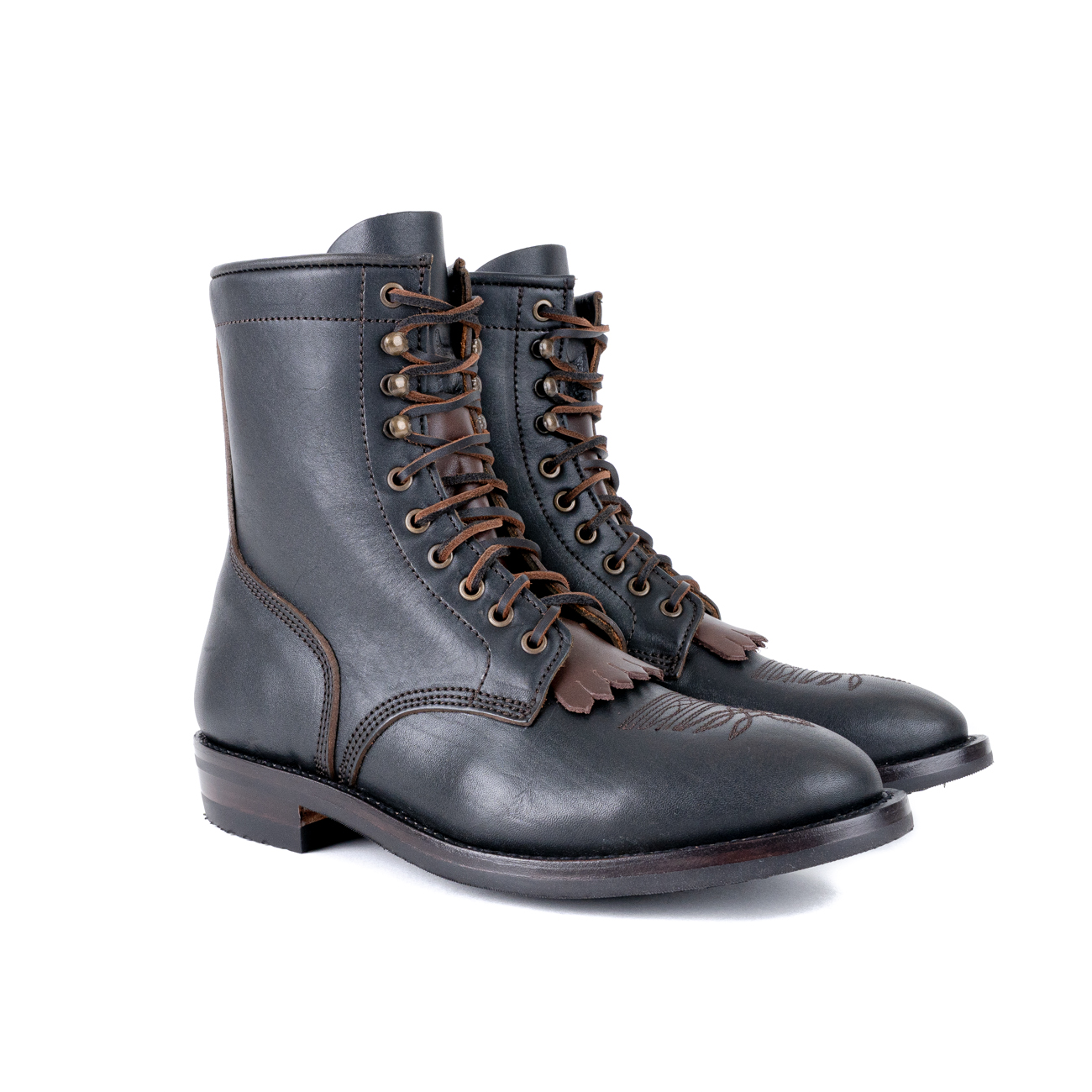 Springfield 10 eyelets Teacore Black - Good Year Welt Leather Boots