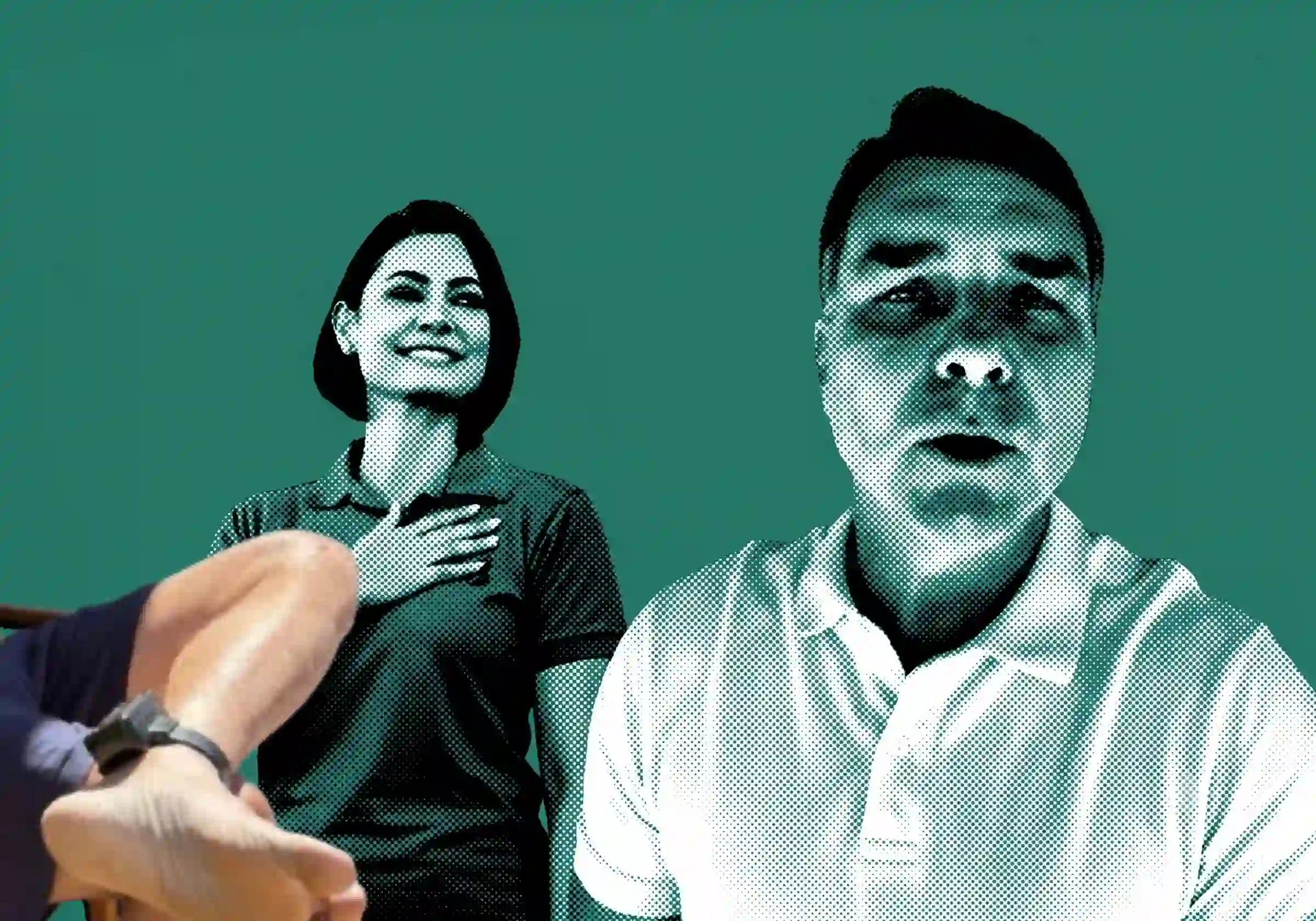 O senador Flávio Bolsonaro, a ex-primeira-dama Michelle Bolsonaro e o ex-presidente Jair Bolsonaro |•| Arte Urbs Magna