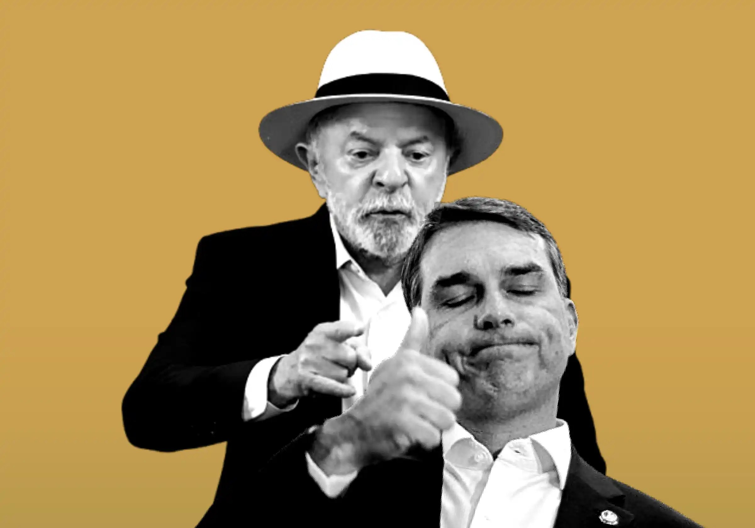 Presidente Luiz Inácio Lula da Silva (PT) abre vantagem sobre o senador Flávio Bolsonaro e desponta como favorito para a reeleição. Estadista tem 40% das intenções de voto no primeiro turno e vence o senador do PL por 48% a 43% em uma eventual disputa direta no segundo turno / Imagens reprodução |•| Arte Urbs Magna