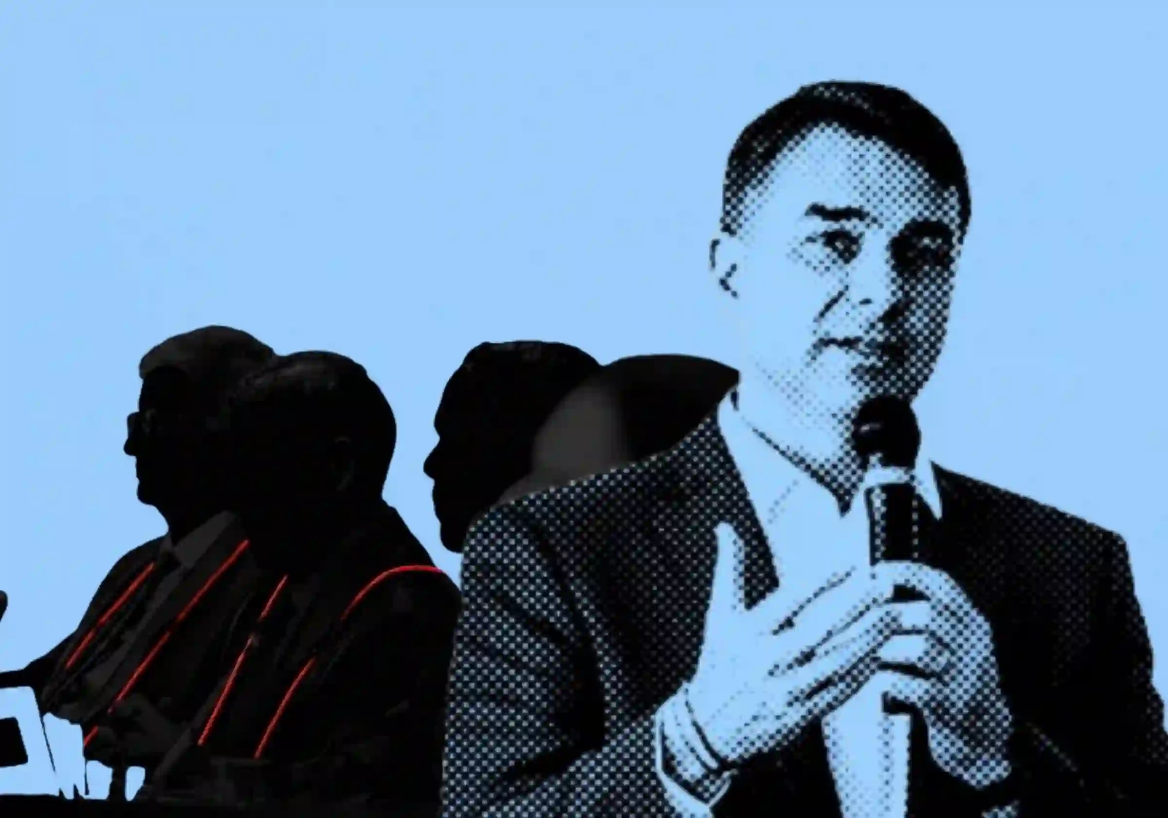 Ministros do TSE e o senador Flávio Bolsonaro durante fala a diplomatas |•| Arte Urbs Magna