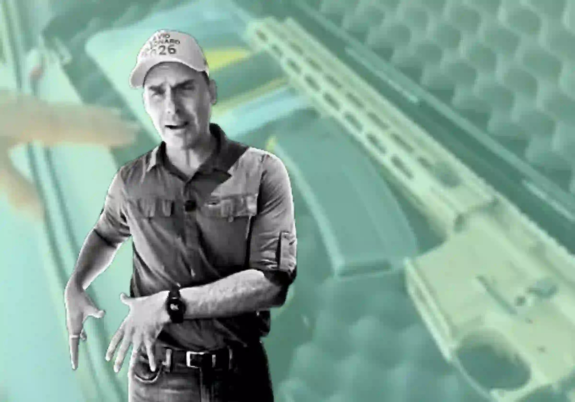 O deputado cassado e desligado da PF por faltas, além de fugitivo da Justiça do Brasil, Eduardo Bolsonaro, mostra armas que comprou nos EUA / Imagem reprodução redes sociais |•| Arte URBS MAGNA