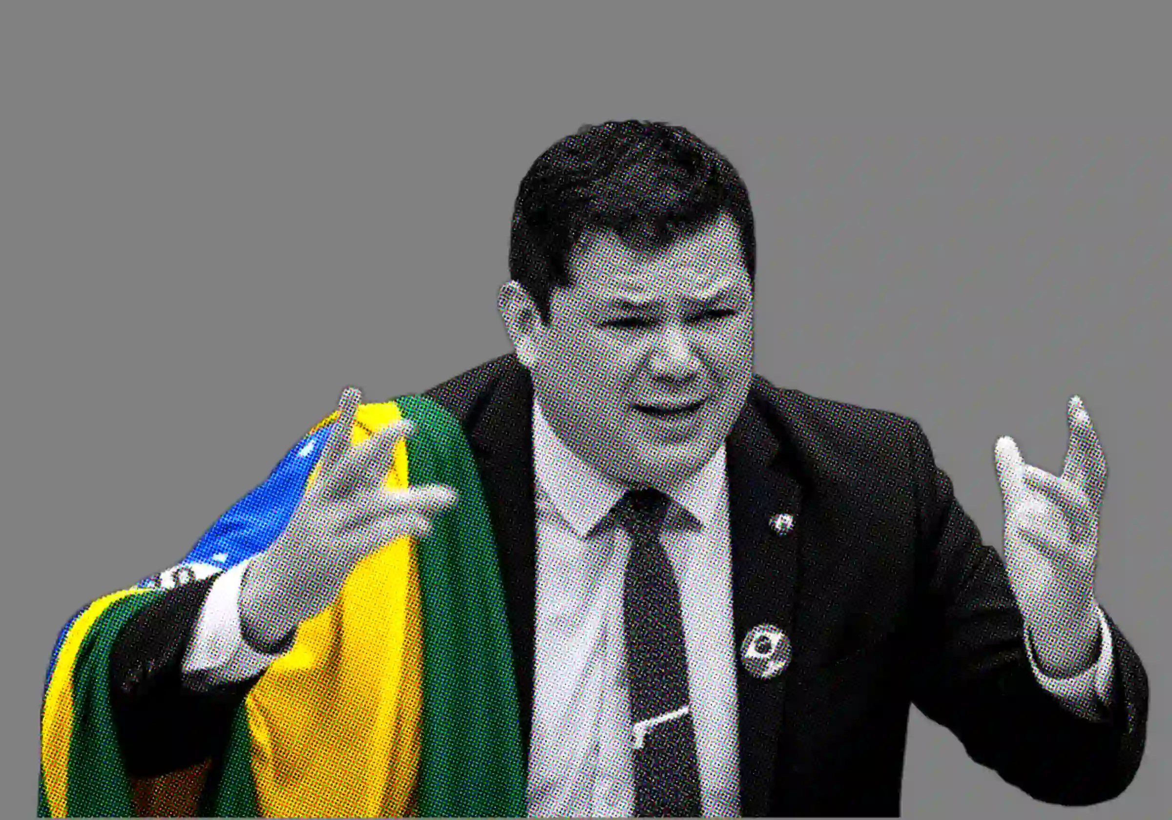 O deputado Gilvan da Federal (PL-ES) durante fala em que desejou a morte do Presidente Lula, em uma sessão da Comissão de Segurança Pública da Câmara em 8.4.2025 / Imagem reprodução |•| Arte URBS MAGNA