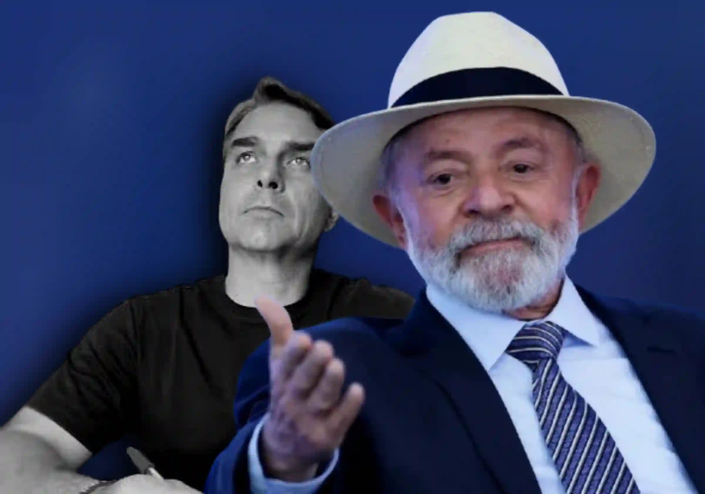 O Presidente Lula e o senador Flávio Bolsonaro | Imagens reprodução