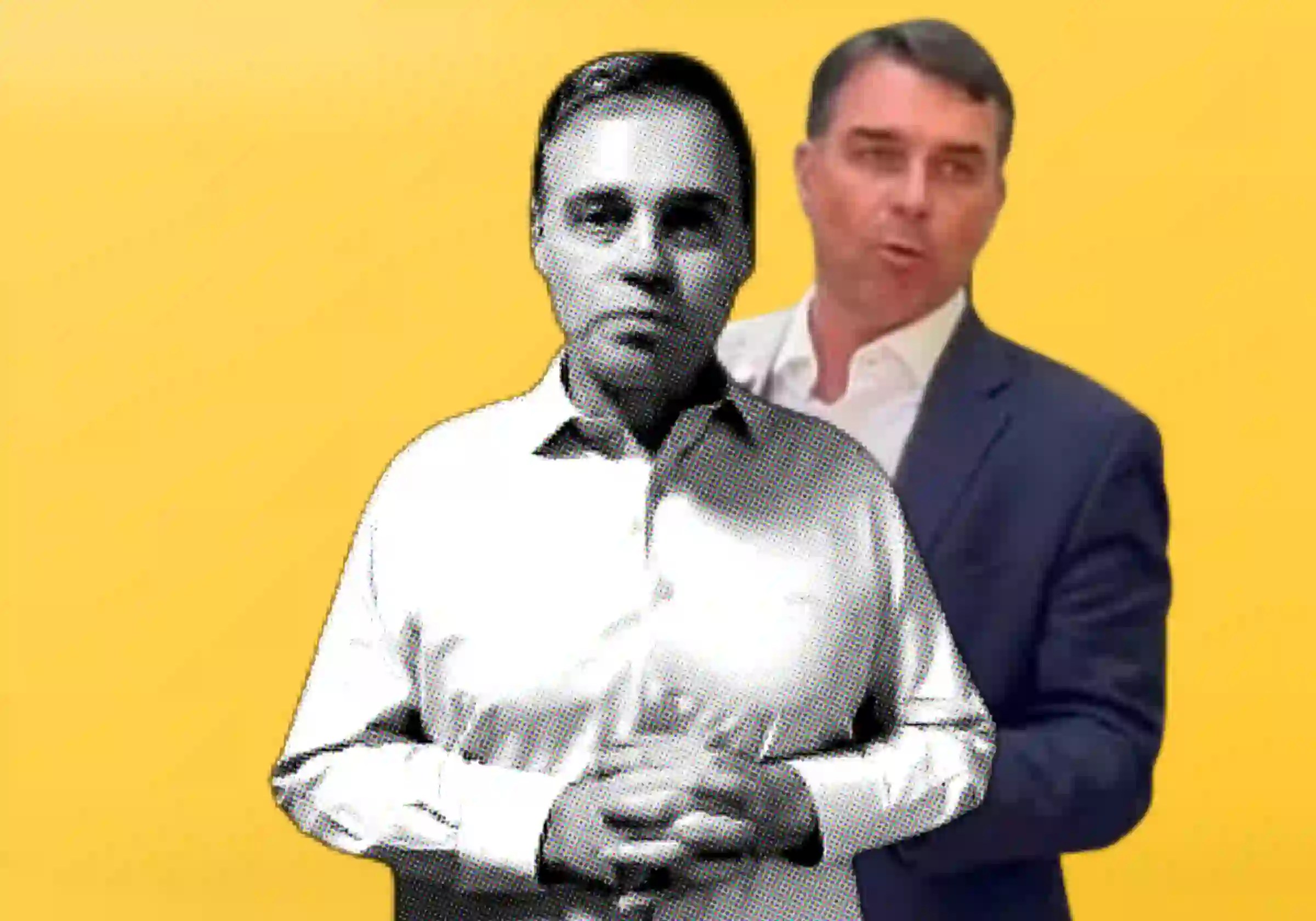 O ministro do STF, André Mendonça, e o senador Flávio Bolsonaro / Imagens reprodução |•| Arte URBS MAGNA