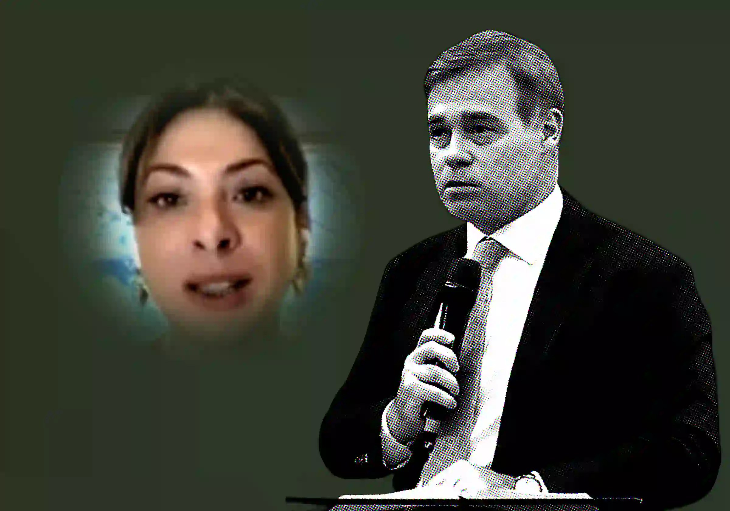 O ministro do STF, André Mendonça, e a jornalista Daniela Lima /Imagens reprodução / redes sociais |•| Arte URBS MAGNA