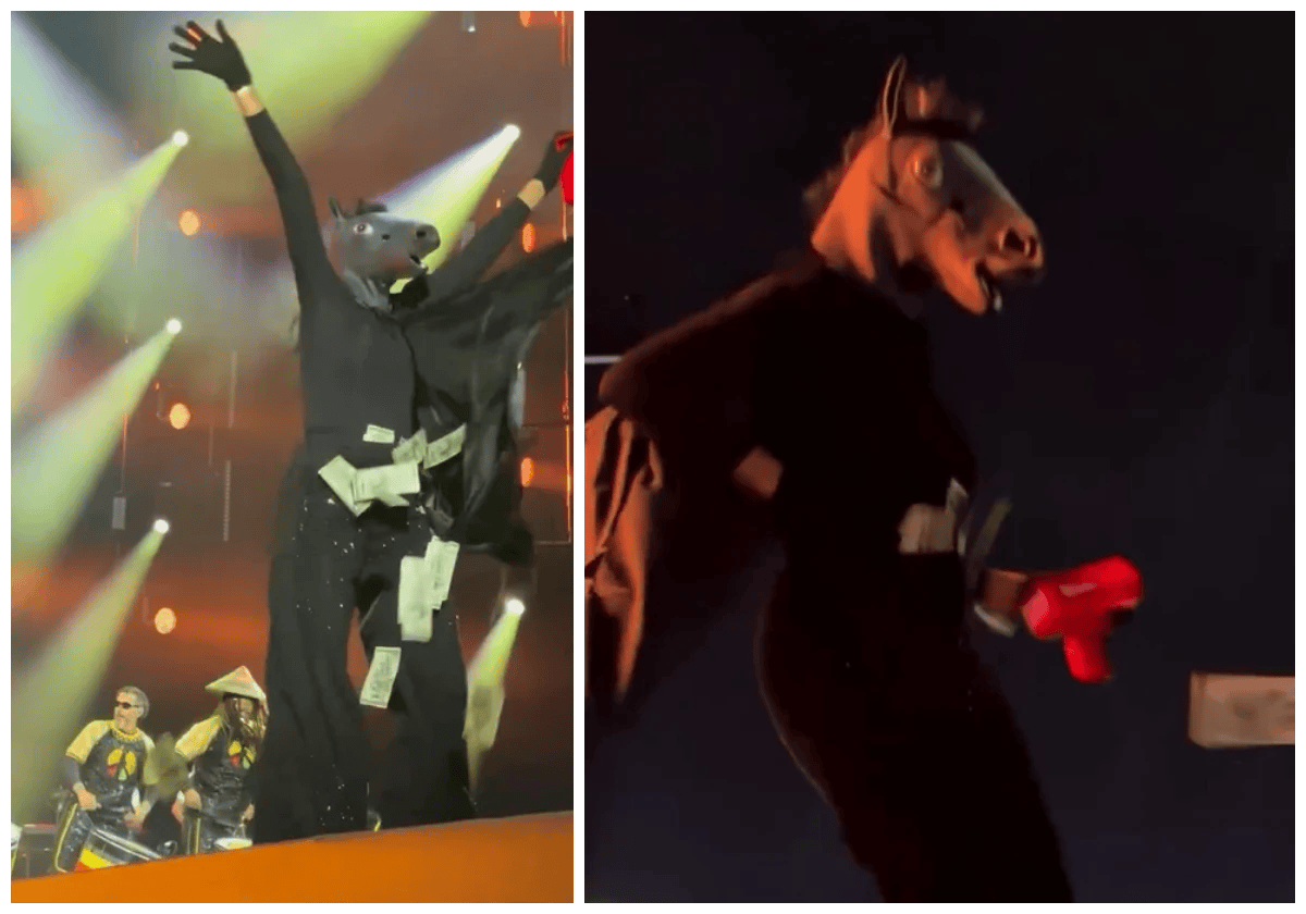 "Dark Horse" no Rock in Rio: Protesto político realizado pela cantora Daniela Mercury durante apresentação do trio Gilsons e da banda Olodum |12.9.2026| Imagens reprodução |•| Colagem URBS MAGNA