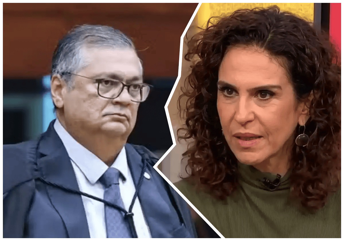 O ministro do STF, Flávio Dino / Foto: Antonio Augusto/STF | A jornalista da Globo, Malu Gaspar / reprodução |•| Colagem URBS MAGNA
