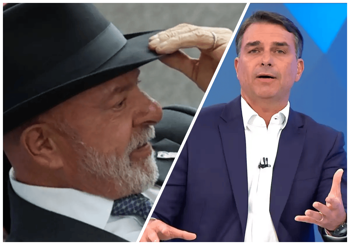 O Presidente Lula / Foto: Valter Campanato/Agência Brasil | O senador Flávio Bolsonaro / reprodução / Rede Globo |•| Colagem URBS MAGNA