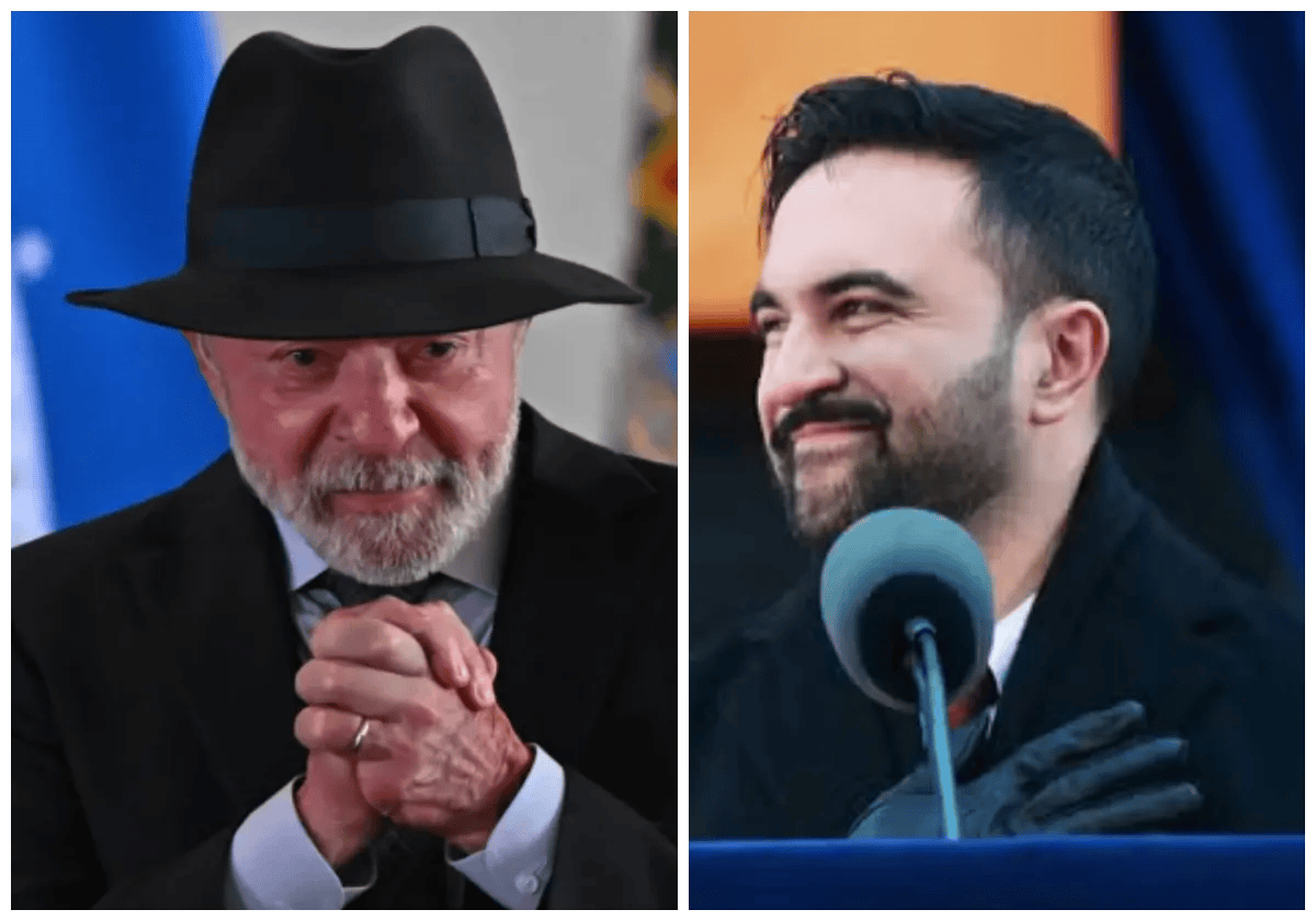 Lula [Foto: André Borges/EFE] confirma reunião com Zohran Mamdani [Foto: Spencer Platt/Getty Images/AFP], prefeito socialista de Nova Iorque, na segunda-feira (21/set), à margem da Assembleia Geral da ONU |•| Colagem URBS MAGNA