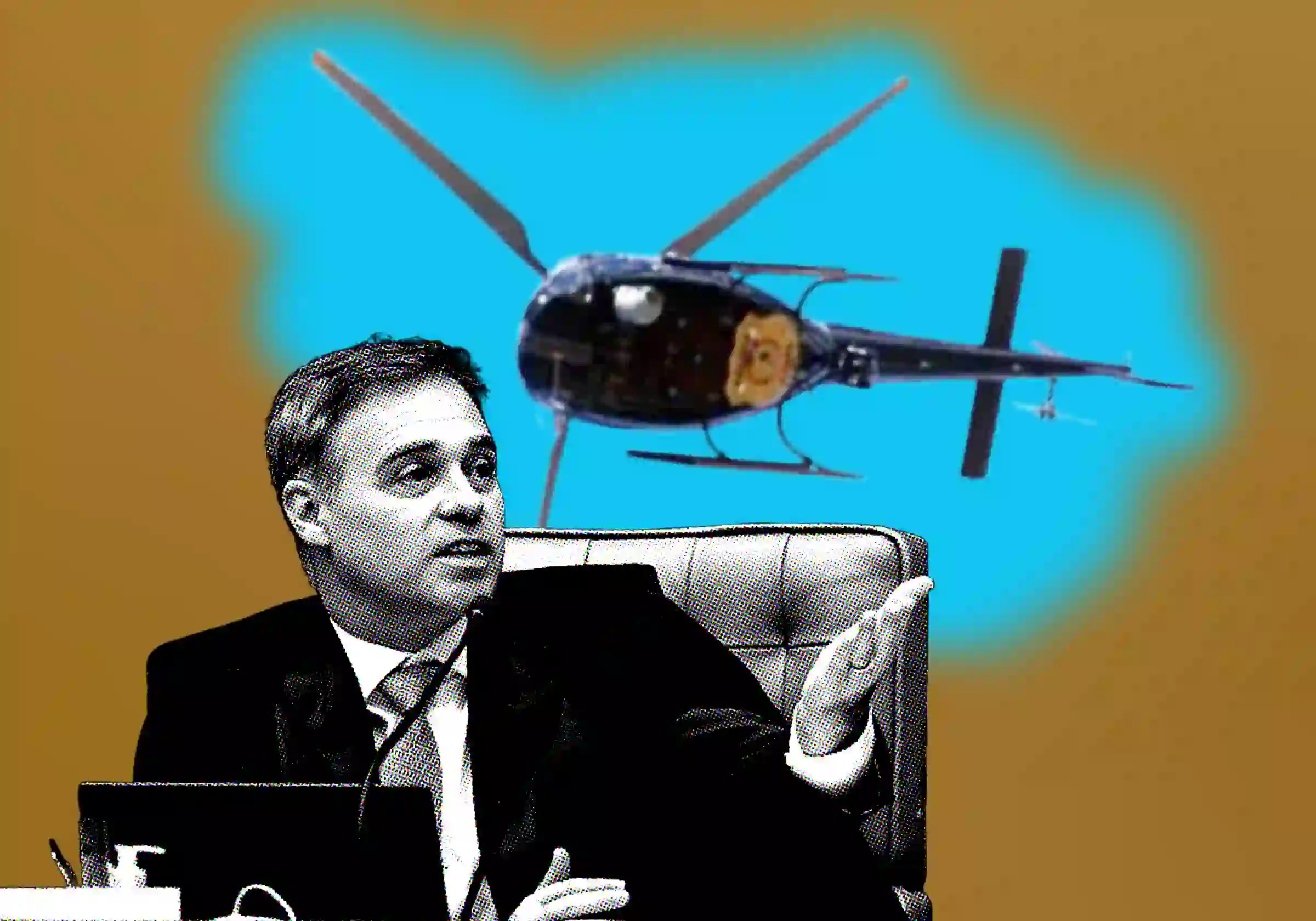 André Mendonça voou em 2025 em helicóptero da Cedro, de Lucas Kallas, ex-parceiro de Vorcaro, para evento em Itabira. A holding já havia aportado R$ 5,2 milhões no Iter / Foto: Rosinei Coutinho & Alejandro Zambrana/STF |•| Arte URBS MAGNA