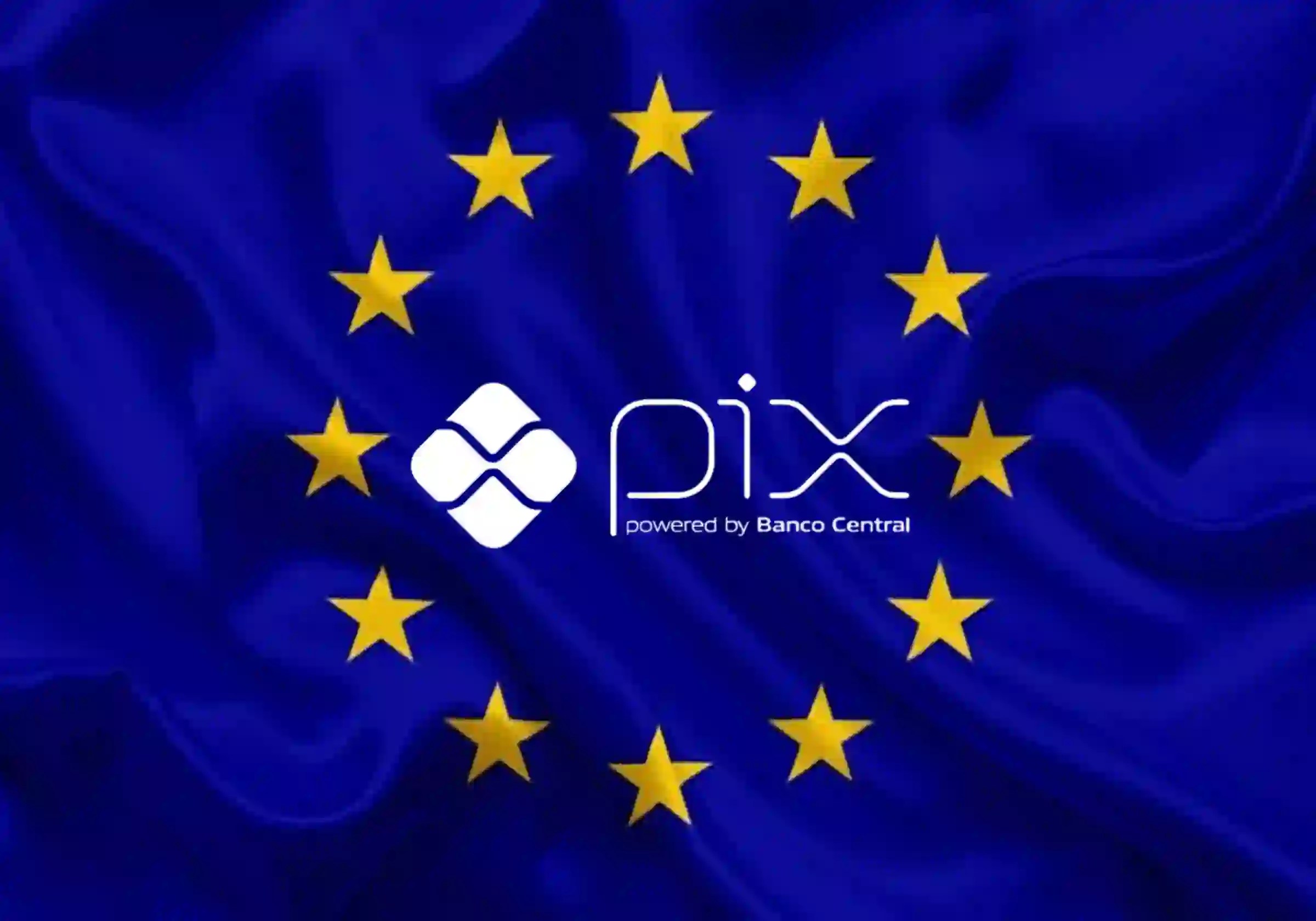 Logo do PIX e a Bandeira da União Europeia | Arte Urbs Magna