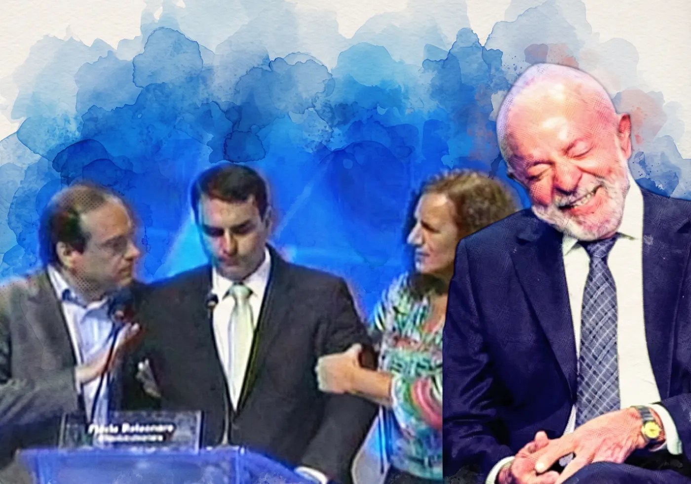 Flávio Bolsonaro anuncia que não participa do debate da Band com Lula no domingo. Emissora mantém encontro com púlpito vazio; Globo segue indefinida |•| Arte Urbs Magna
