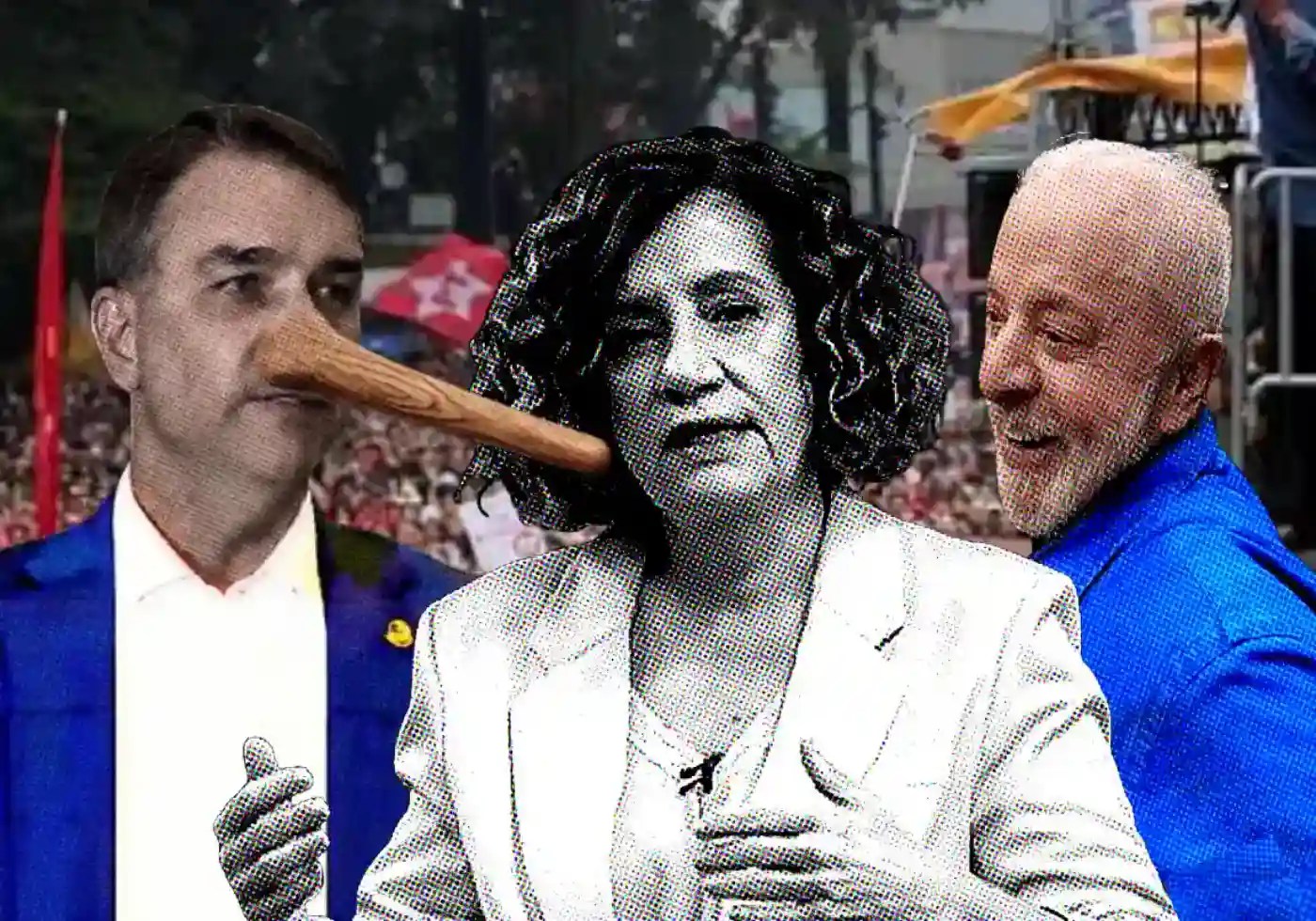 Míriam Leitão aponta contradições nas promessas fiscais de Flávio Bolsonaro, que promete cortes e ao mesmo tempo aumenta gastos. Lula avançou na reforma tributária / Imagens reprodução |•| Arte Urbs Magna