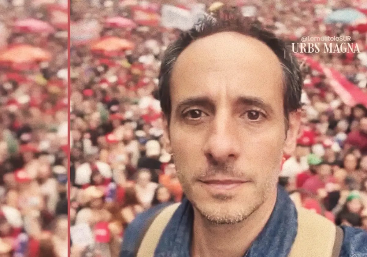 Correspondente da TeleSUR mostra Paulista "sem espaço para alfinete" com mobilização por Lula neste domingo; petista pede votos de quem se absteve no 1º turno / Imagem reprodução / @lemusteleSUR/X |•| Arte Urbs Magna