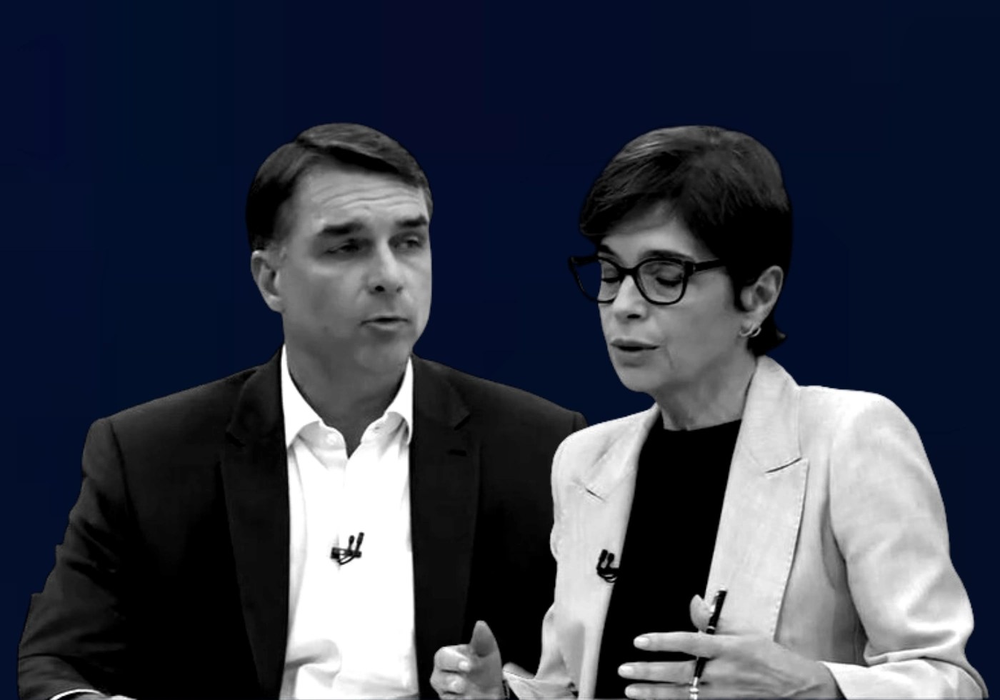 Checagem da sabatina de Flávio Bolsonaro na Globo revela imprecisões em juros, estatais, imóveis e dívida ativa na promessa de ajuste de R$ 200 bi / Imagens reprodução / Rede Globo |•| Arte Urbs Magna