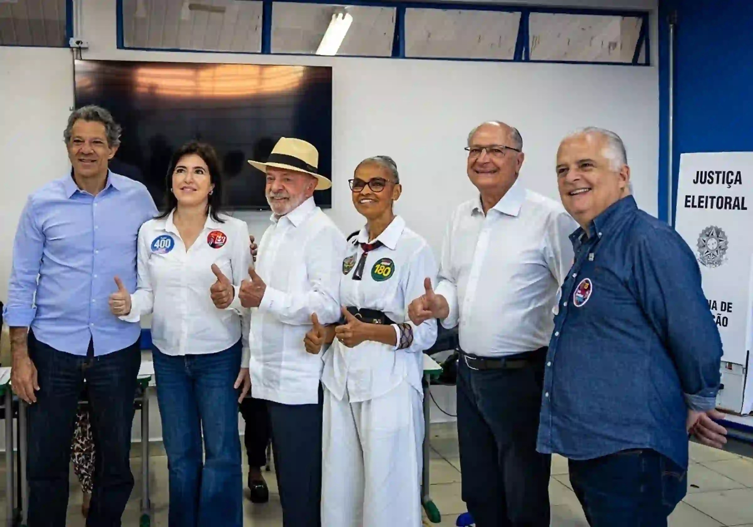 O Presidente Lula e seu Vice Geraldo Alckmin, Fernando Haddad e Marcio França, Simone Tebet e Marina Silva / Foto: Matheus Paiva Machado via Instagram/@midianinja |•| URBS MAGNA