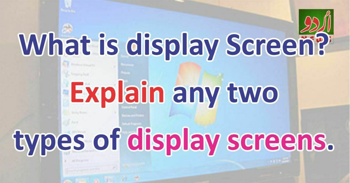 What is display Screen? Explain any two types of display screens