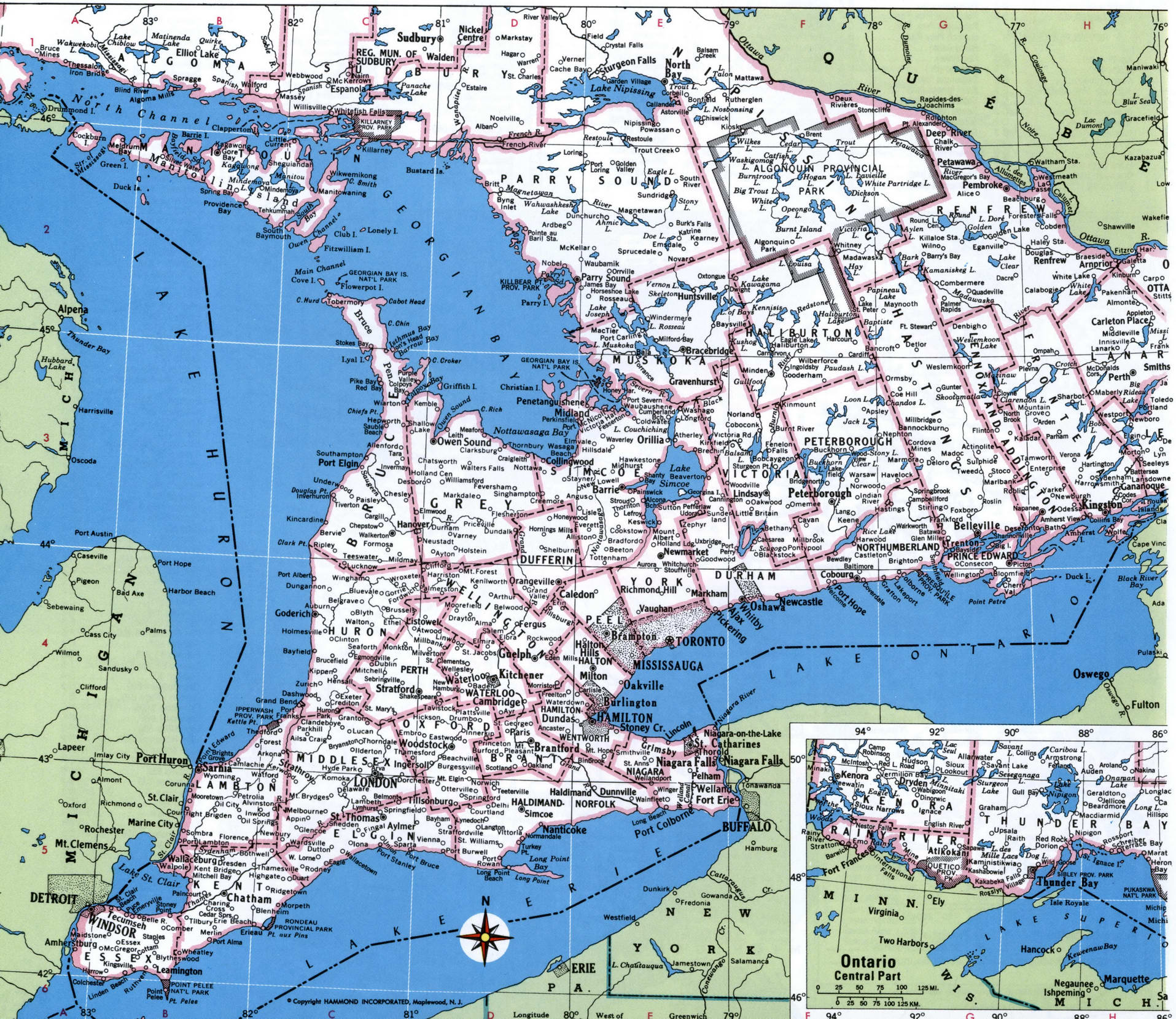Southern Ontario Map Regions Detailed Map Of Southern Ontario With 176Ont1915 