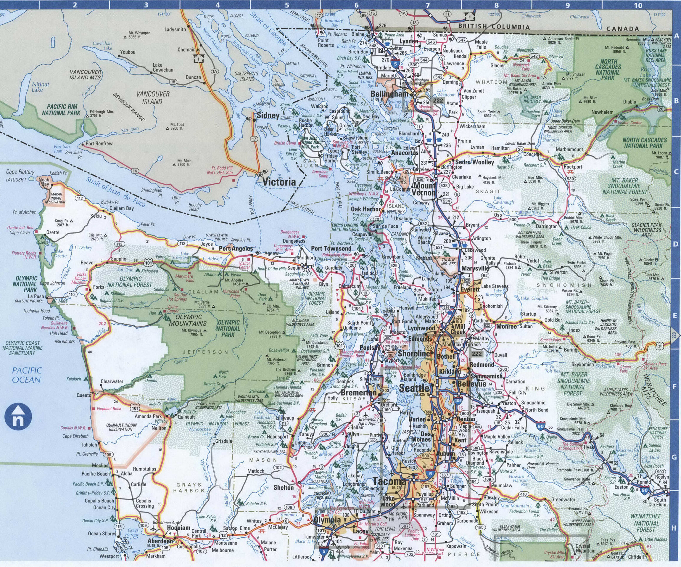 Printable Road Map Western Washington State Mileage Map Of The Best 218b 
