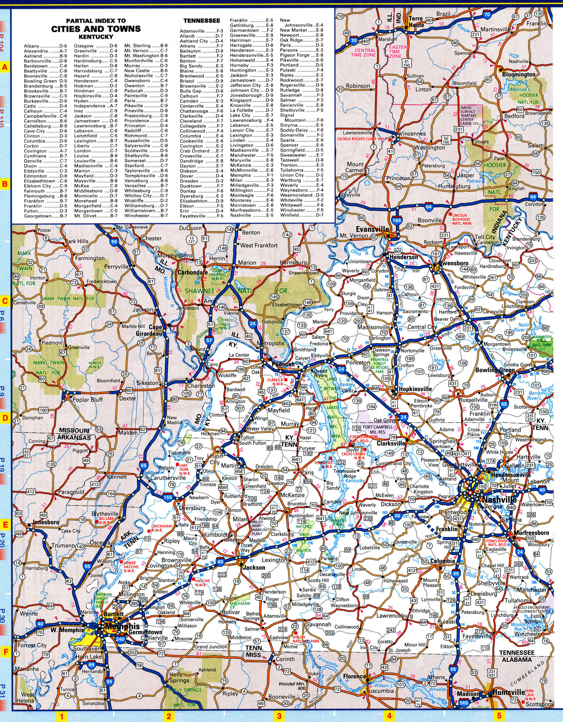 Map of Tennessee roads and highways.Free printable road map of Tennessee