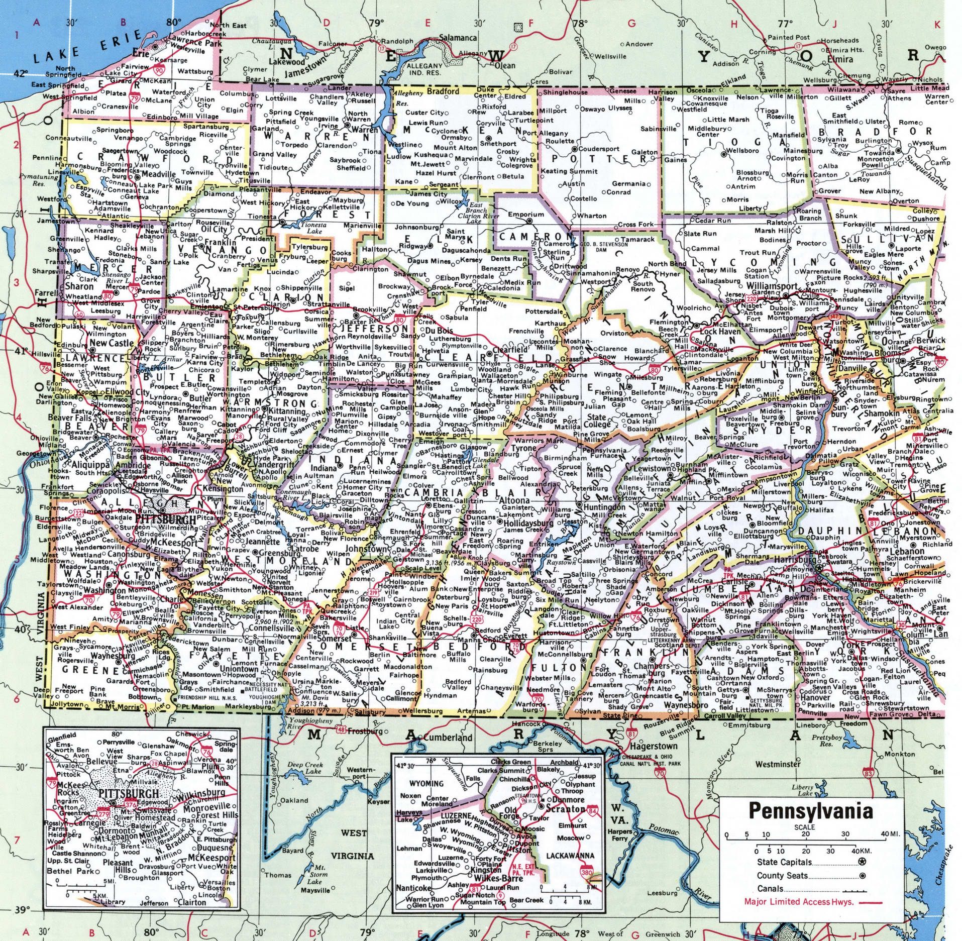 Map With Counties Free Printable Map Of 294 Pen 
