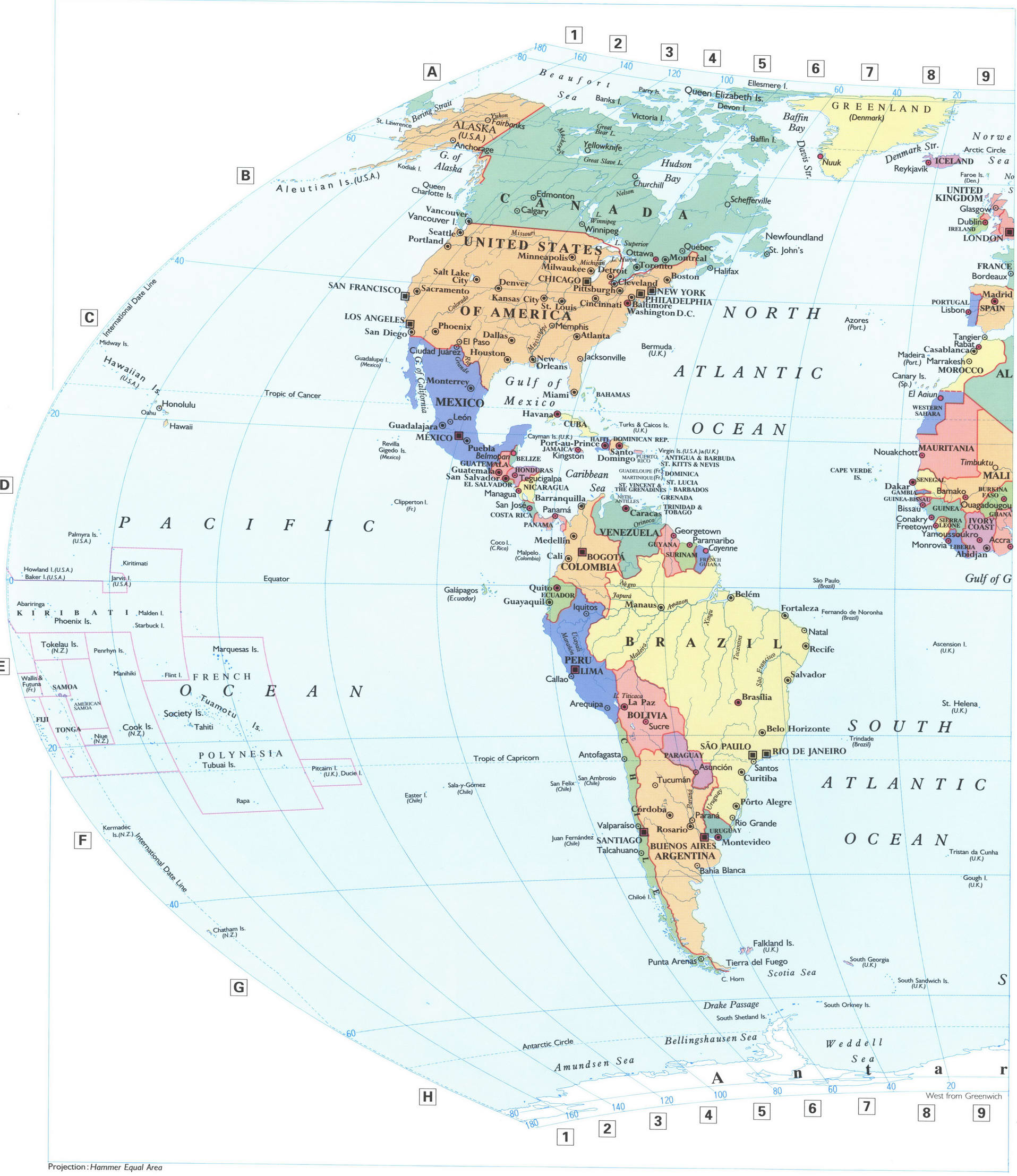 Western Hemisphere Political Map Of South America Chinese Wo.