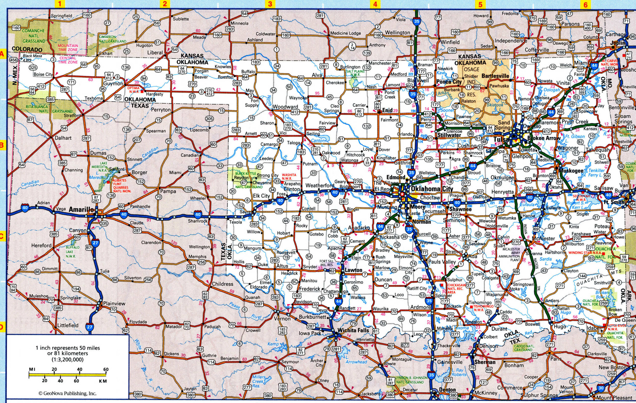 map of oklahoma roads and highwaysfree printable road map of oklahoma