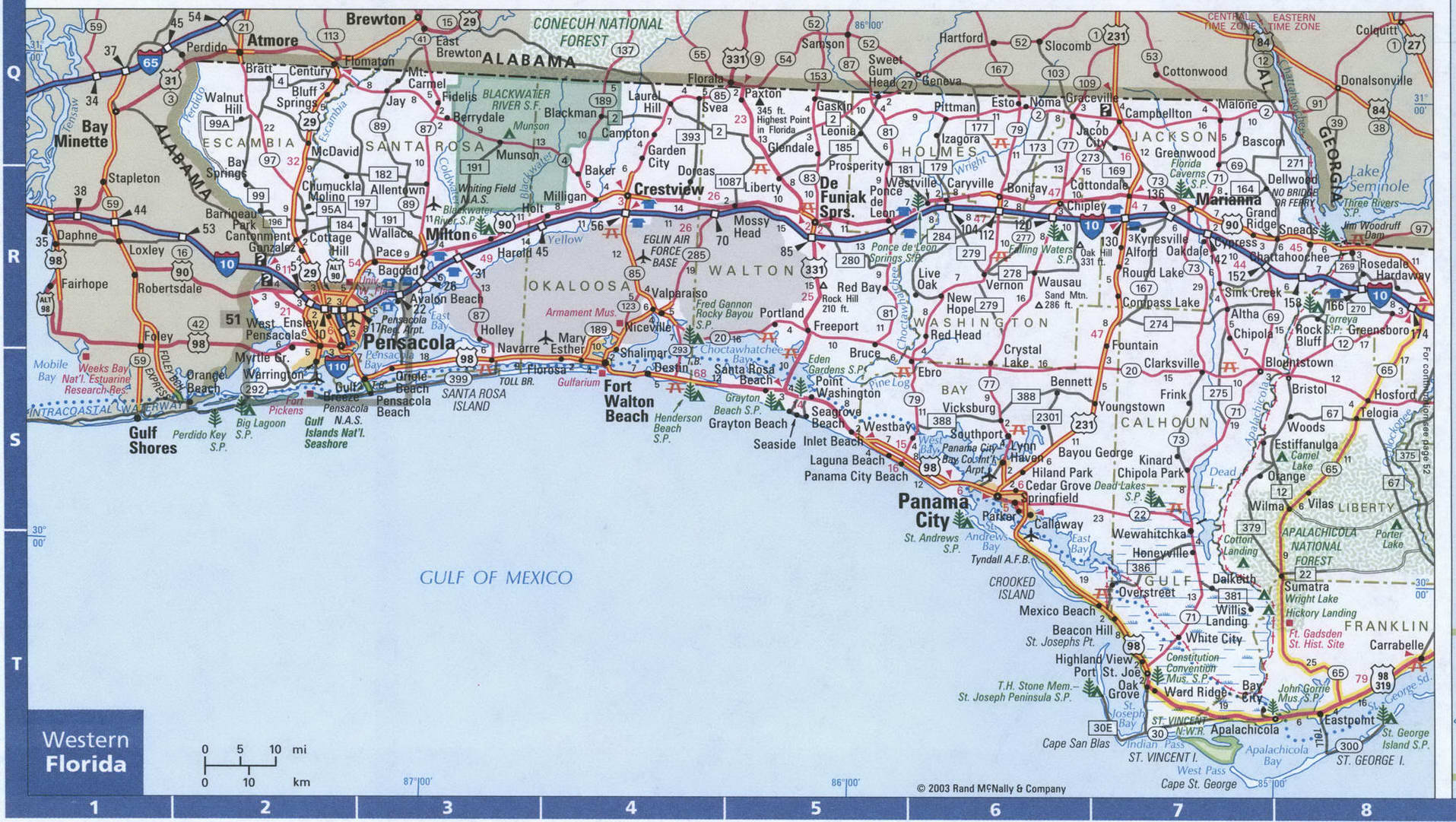 West Florida Map With Cities 54bb 