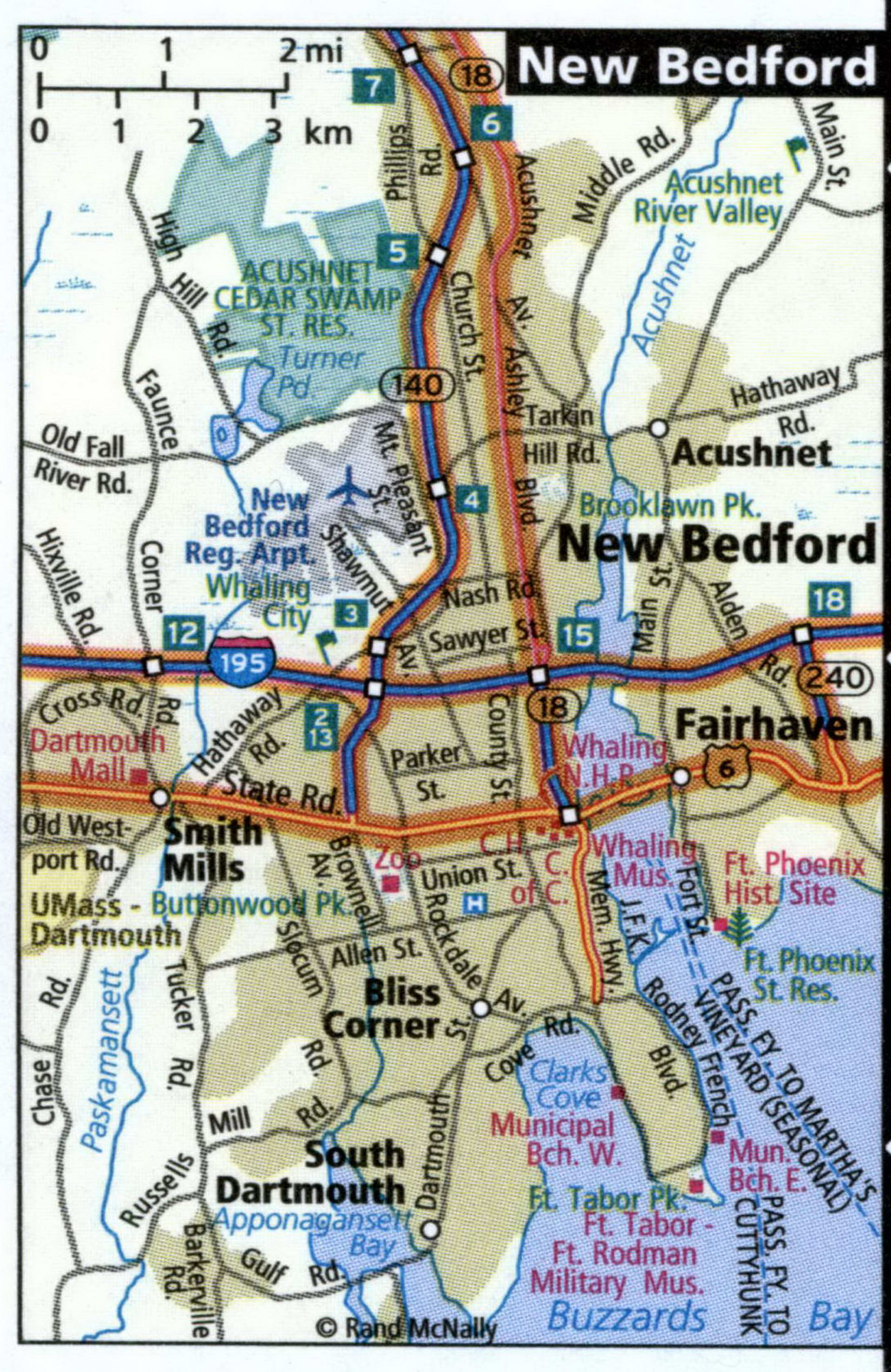 New Bedford City Road Map For Truck Drivers Toll Free Highways Map Usa 49New 
