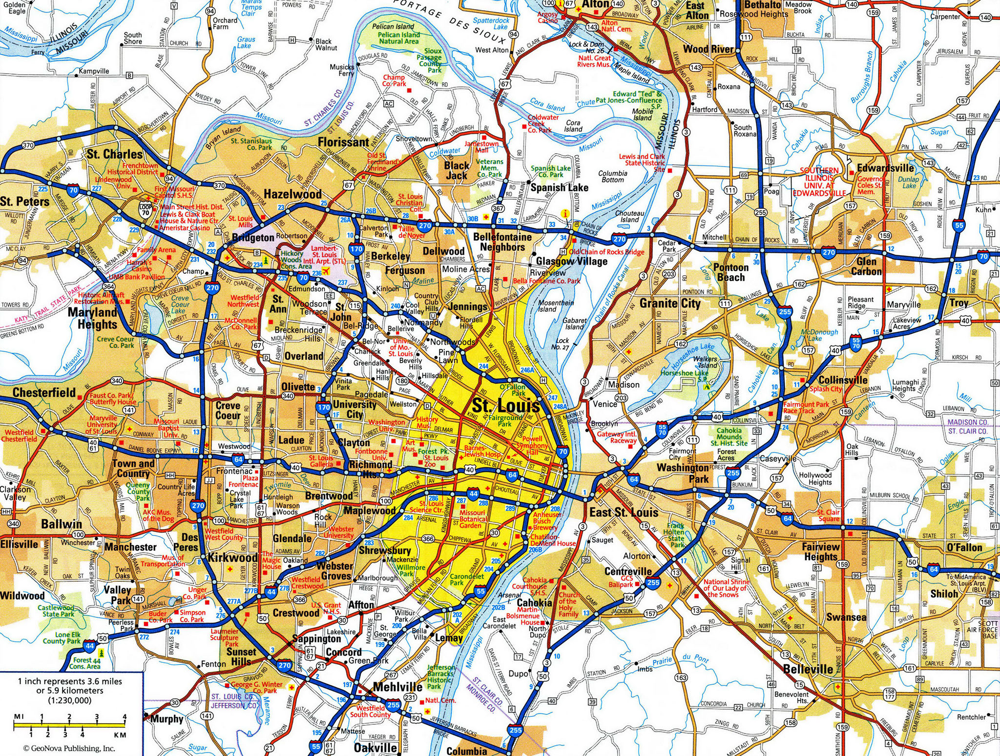 Printable Map Of St Louis Mo 128 St Lois 
