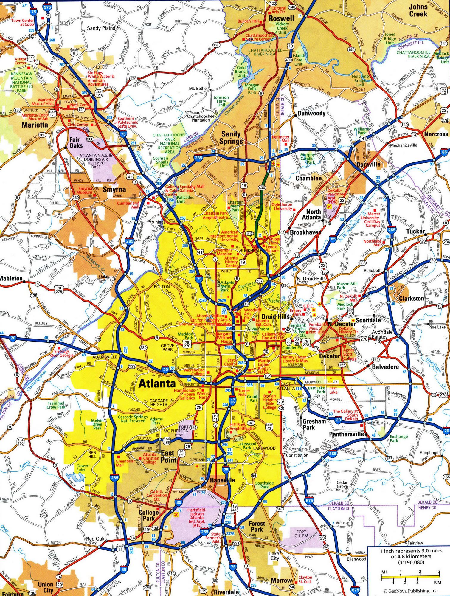 Map Of Atlanta Interstates Georgia Road Map UTJQUQ 71 Atl 
